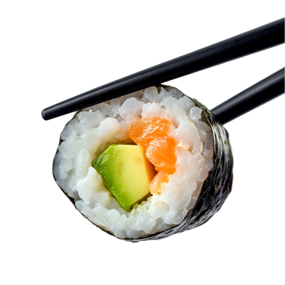 Chopsticks with sushi